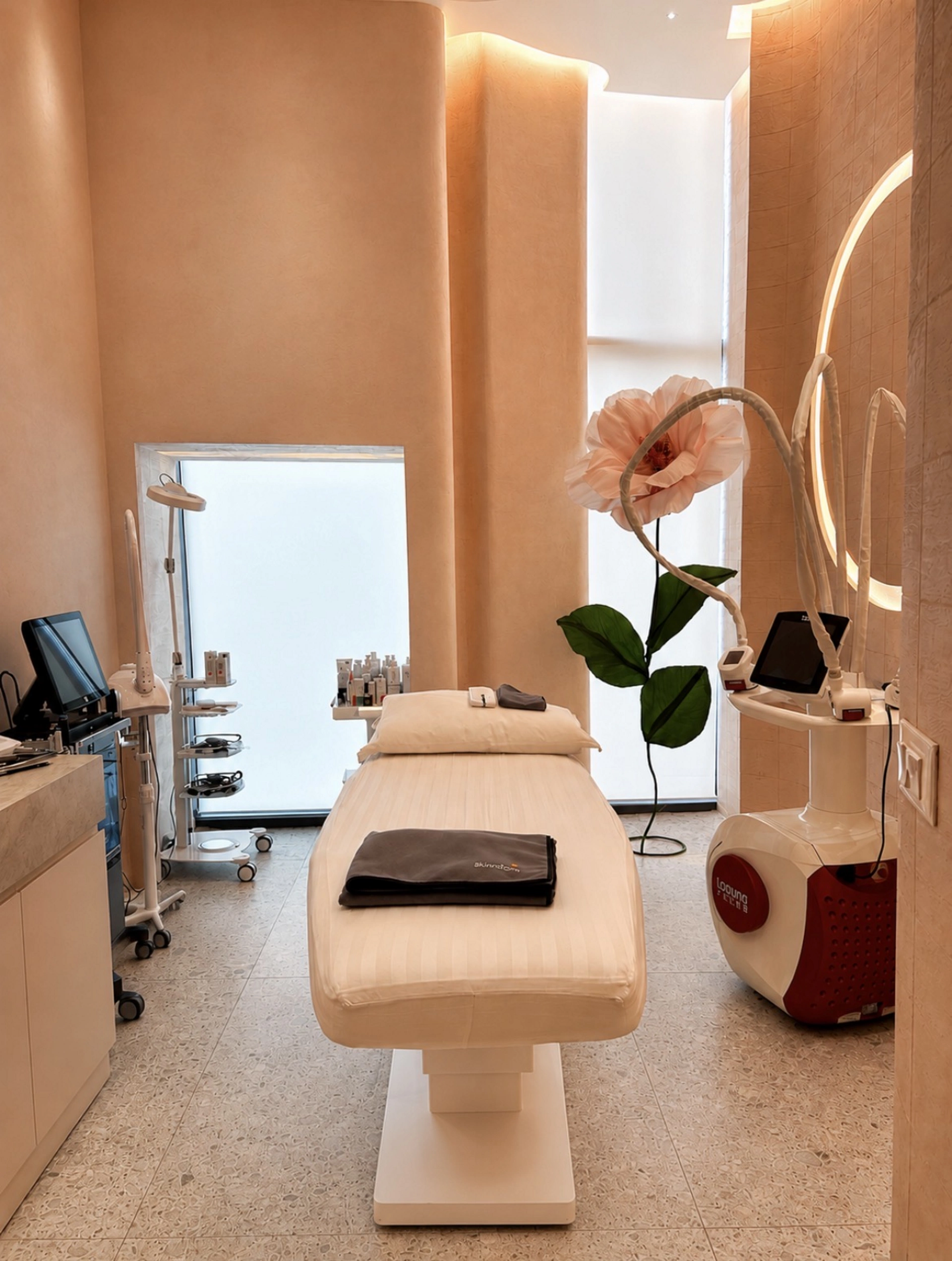 Skincare products on display